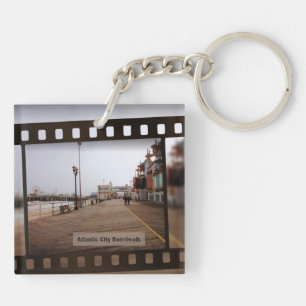 Atlantic City Beach Boardwalk on Film Sleutelhanger
