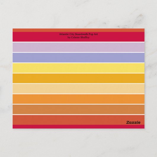 Atlantic City Beach Boardwalk Pop Art Briefkaart (Achterkant)