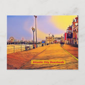 Atlantic City Beach Boardwalk Pop Art Briefkaart (Voorkant)