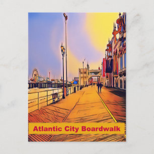 Atlantic City Beach Boardwalk Pop Art Briefkaart