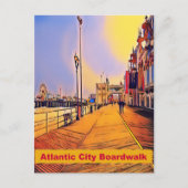 Atlantic City Beach Boardwalk Pop Art Briefkaart (Voorkant)