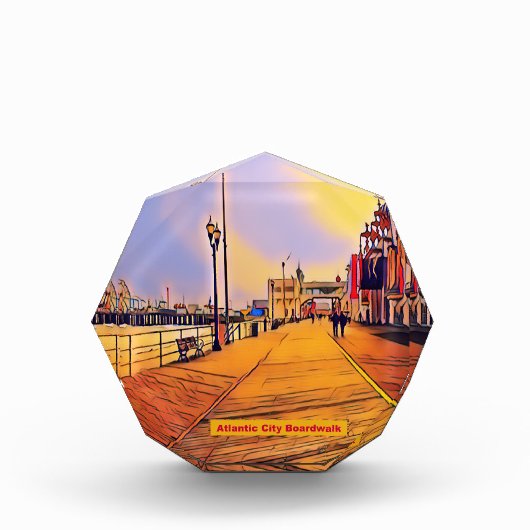 Atlantic City Beach Boardwalk Pop Art Fotoblokken (Voorkant)