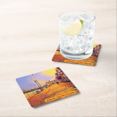 Atlantic City Beach Boardwalk Pop Art Kartonnen Onderzetters (Insitu)