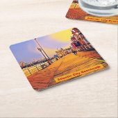 Atlantic City Beach Boardwalk Pop Art Kartonnen Onderzetters (Schuin)