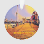 Atlantic City Beach Boardwalk Pop Art Ornament (voorkant)