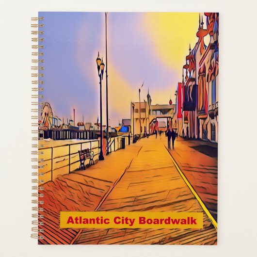 Atlantic City Beach Boardwalk Pop Art Planner (Voorkant)