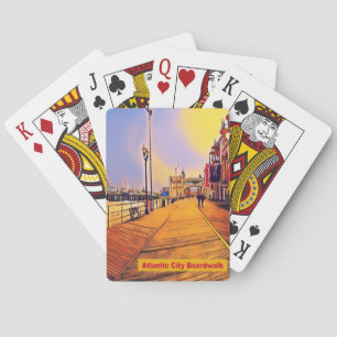 Atlantic City Beach Boardwalk Pop Art Pokerkaarten