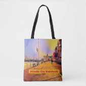 Atlantic City Beach Boardwalk Pop Art Tote Bag (Voorkant)