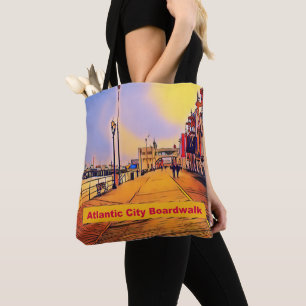 Atlantic City Beach Boardwalk Pop Art Tote Bag