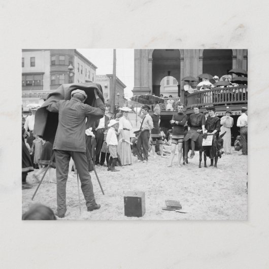 Atlantic City Beach, jaren 1890 Briefkaart (Voorkant)
