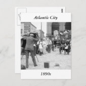 Atlantic City Beach, jaren 1890 Briefkaart (Voorkant / Achterkant)