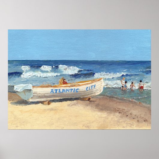 Atlantic City Beach Painting Poster (Voorkant)