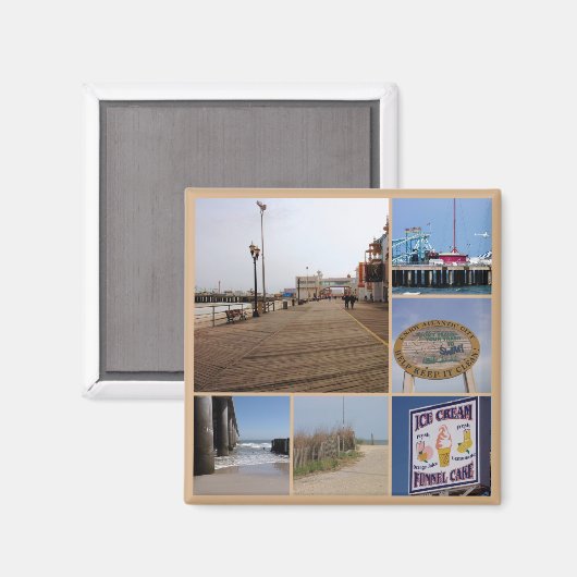 Atlantic City Beach Photo Collage Magneet (Voorkant / Achterkant)