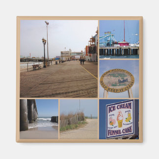 Atlantic City Beach Photo Collage Magneet