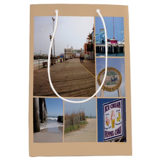 Atlantic City Beach Photo Collage Medium Cadeauzakje (Voorkant)