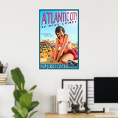 Atlantic City Blue Comet New Jersey Central Poster (Thuiskantoor)