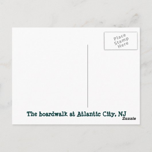 Atlantic City Boardwalk Briefkaart (Achterkant)