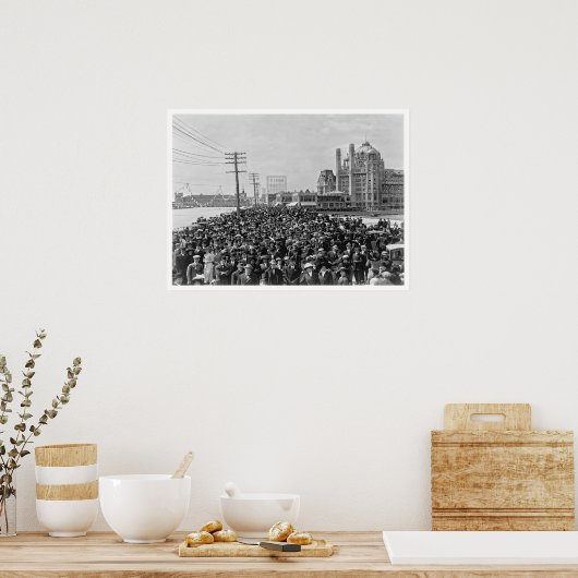 Atlantic City Boardwalk crowd 1911 Poster (Keuken)