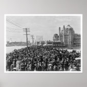 Atlantic City Boardwalk crowd 1911 Poster (Voorkant)