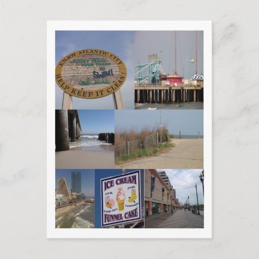 Atlantic City Boardwalk foto's Briefkaart (Voorkant)