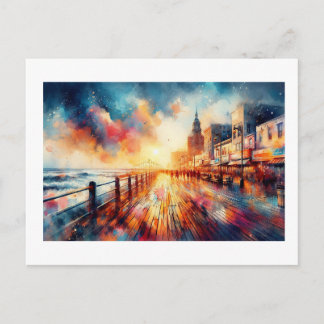 Atlantic City Boardwalk Sunset,  Briefkaart