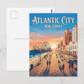 Atlantic City Boardwalk VS Briefkaart (Voorkant / Achterkant)
