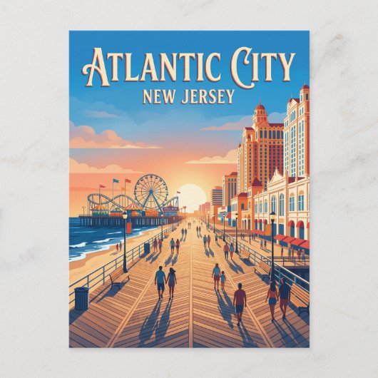 Atlantic City Boardwalk VS Briefkaart (Voorkant)