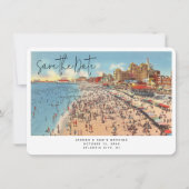 Atlantic City Bruiloft Vintage Save the Date Kaart (Voorkant)