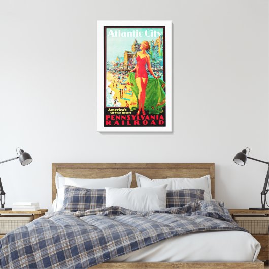 Atlantic City Canvas Afdruk (Insitu (Slaapkamer))