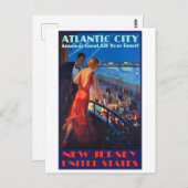 Atlantic City, Couple op Romantic Summer Night Briefkaart (Voorkant / Achterkant)