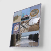 Atlantic City - de Collage van de Foto Vierkante Klok (Hoek)