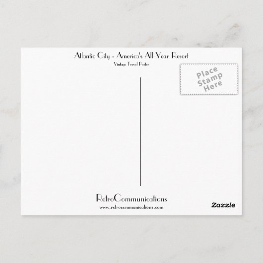 Atlantic City - het hele jaar door in Amerika redm Briefkaart (Achterkant)