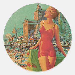 Atlantic City - het hele jaar door in Amerika redm Ronde Sticker