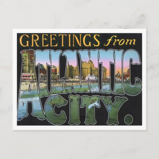 Atlantic City, New Jersey Big Letters Briefkaart (Voorkant)