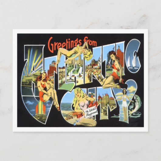 Atlantic City, New Jersey  Big Letters Briefkaart (Voorkant)