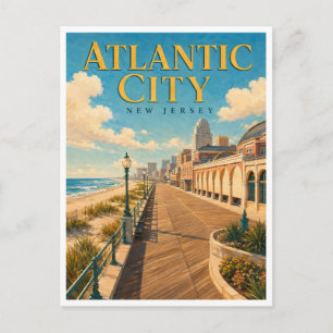 Atlantic City New Jersey Boardwalk GeoSaga Briefkaart