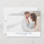 Atlantic City New Jersey Bruiloft Elegante Marine  Save The Date (Achterkant)