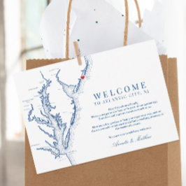 Atlantic City New Jersey Bruiloft Welkomstroute Bedankkaart