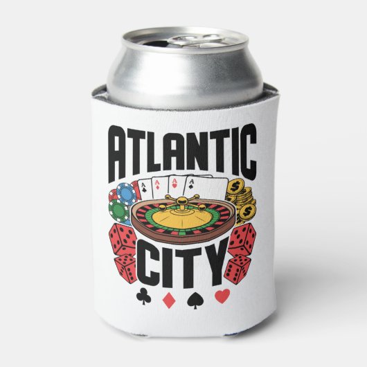 Atlantic City New Jersey Casino Gambling Blikjeskoeler (Blikje Voorkant)