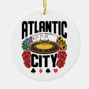 Atlantic City New Jersey Casino Gambling Keramisch Ornament