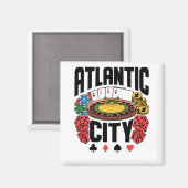Atlantic City New Jersey Casino Gambling Magneet (Voorkant / Achterkant)