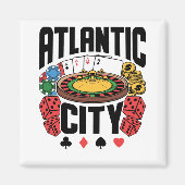 Atlantic City New Jersey Casino Gambling Magneet (Voorkant)