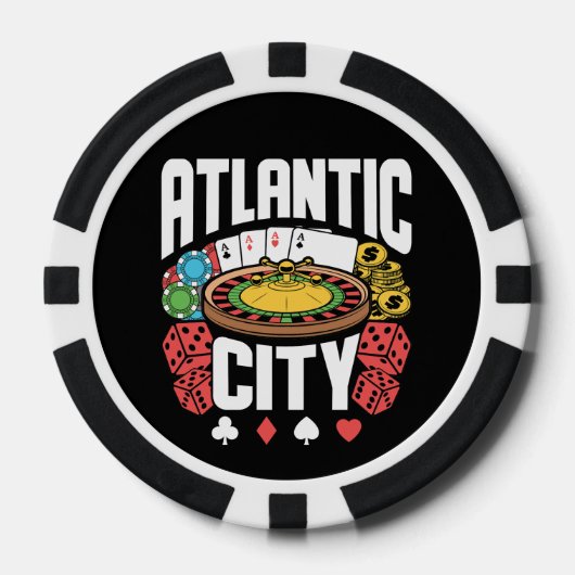 Atlantic City New Jersey Casino Gambling Poker Chips (Voorkant)