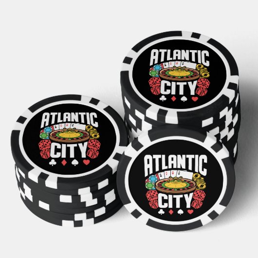 Atlantic City New Jersey Casino Gambling Poker Chips (Opstapeling)