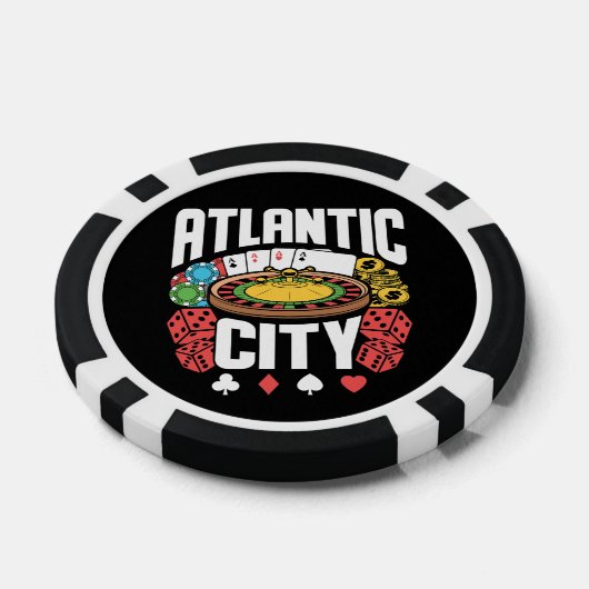 Atlantic City New Jersey Casino Gambling Poker Chips (Enkel)