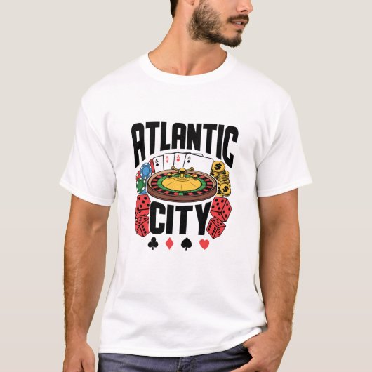 Atlantic City New Jersey Casino Gambling T-shirt (Voorkant)