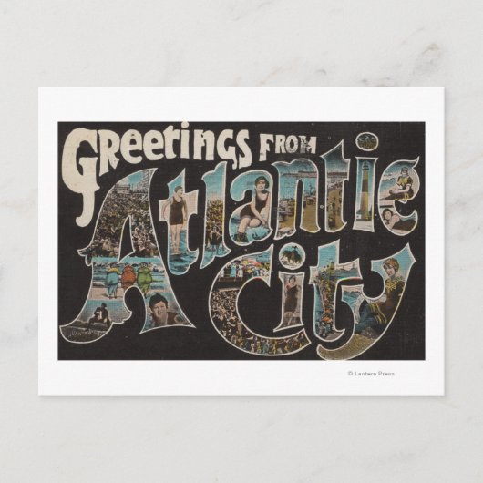 Atlantic City, New Jersey - grote brievenbussen Briefkaart (Voorkant)