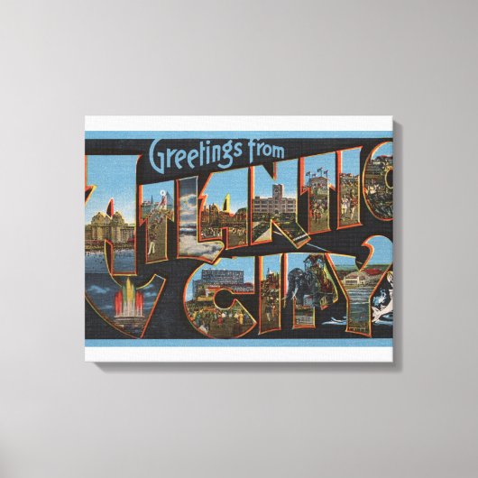 Atlantic City, New Jersey - grote brievenbussen Canvas Afdruk (Voorkant)