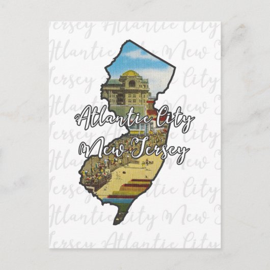 Atlantic City, New Jersey,  inspiredpostcard Briefkaart (Voorkant)