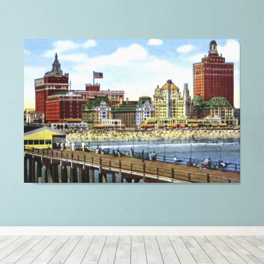 Atlantic City New Jersey langs de kust Canvas Afdruk (Insitu (Houten vloer))